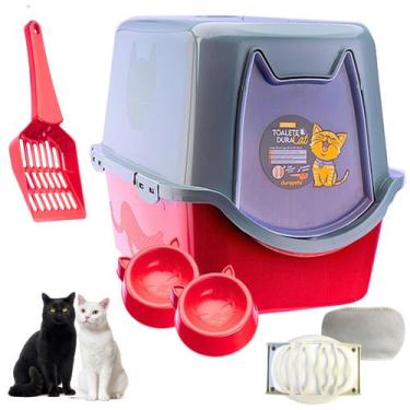 Imagem de Caixa Areia Fechada Banheiro Toalete Sanitário Gato Antiodor - Dura Ca