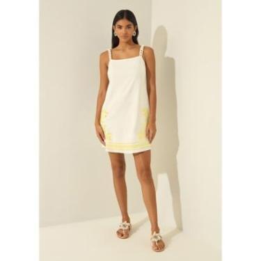 Imagem de Vestido Curto Bordado Com Macramê E Linho-Feminino