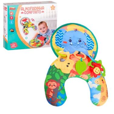 Imagem de Almofadinha Conforto Para Bebês Com Chocalho Mordedor e Estímulo Senso