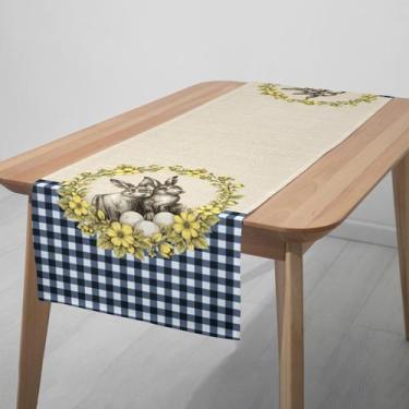 Imagem de kit 2 Caminho Trilho De Mesa Feliz Páscoa Diversas Estampas 1,40 X 0,4