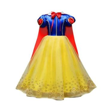 Imagem de Fantasia De Princesa Branca De Neve Para Meninas Com Capa Vermelha Par