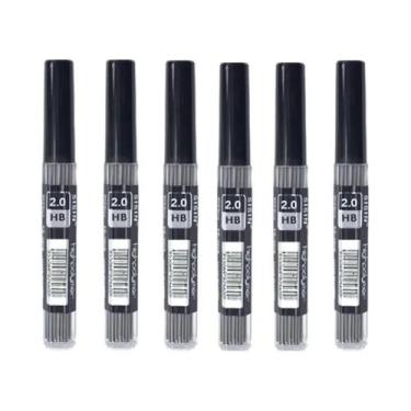 Imagem de 6 Caixas De Minas Longas De 60mm Para Lapiseira HB, Refil 03 05 07 09 
