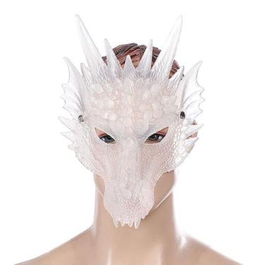Imagem de Máscara 3D de silicone, dragão, fantasia de cosplay de Halloween para 