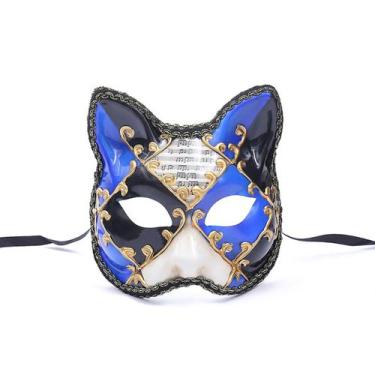 Imagem de Máscara Big Cat Halloween Animal Half Face para Halloween C - Yiweisai