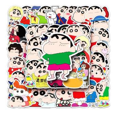 Imagem de Adesivos ShinChans Cartoon Anime 51 peças com lápis de cor para bricol