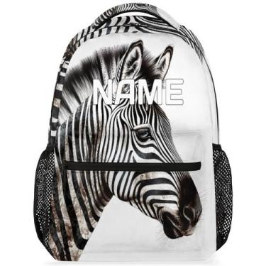 Imagem de Mochila OMFUNS Animal Zebra personalizada para crianças, meninos e men