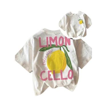 Imagem de Camiseta Feminina Leve E Respirável Com Estampa De Limão, Casual, Gola