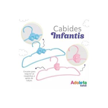 Imagem de Kit bebe  adoleta  infantil cabide  com 10 unidades, Rosa