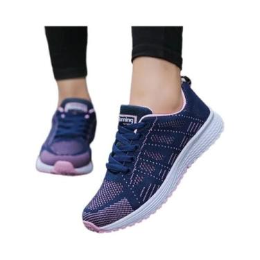 Imagem de Tênis Casuais Femininos Respiráveis Em Malha, Sapatos Planos De Moda, 