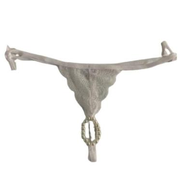 Imagem de Calcinha Tailandesa Pérola Massageadora Tanga De Renda Luxo Feminino L