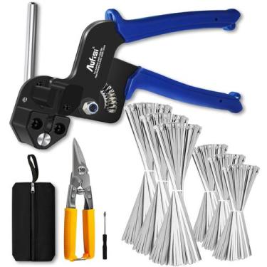 Imagem de Kit de Abraçadeiras de Aço Inoxidável Aufisi 300pcs com Pistola