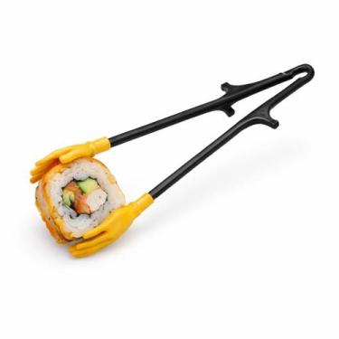 Imagem de Palitos Lanches Sushi Hashi Fácil Mãozinha Divertido Suporte - Hashis 