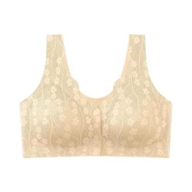 Imagem de Sutiã De Treino Em Renda Respirável Tamanho Grande Para Mulheres Idosa