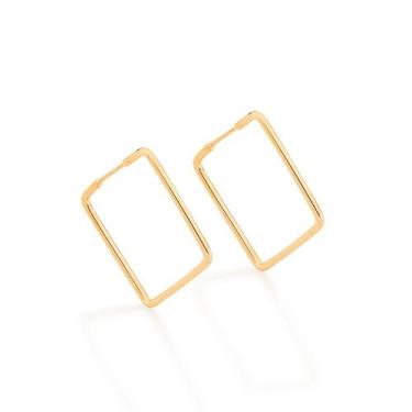Imagem de Brinco Argola Quadrada. - Rommanel Cor:Dourado, Dourado