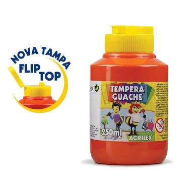 Imagem de Tinta Guache Acrilex Guache 250ml Acrilex Branco Não Tóxica Solúvel em Água Pote 250ML 1 Unidade Branco