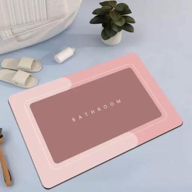 Imagem de Kit 2 Tapete Soft Antiderrapante em Poliéster Poliuretano e Borracha 60cm X 40cm Rosa O...
