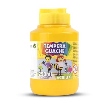Imagem de Tinta Guache Acrilex Guache 250ml Acrilex Amarelo Ouro Não Tóxica Solúvel em Água Pote com 1 Unidade Amarelo