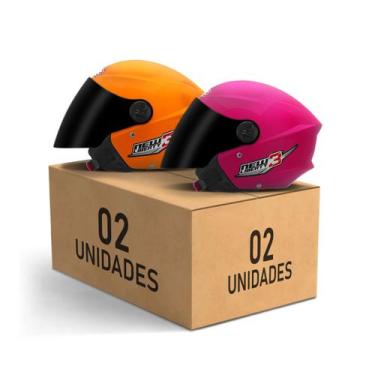 Imagem de Kit 2 Capacetes New Liberty 3 Aberto Viseira Fumê Pro Tork Masculino F