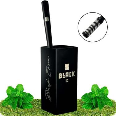 Imagem de Kit Tereré Cuia Black Erva Inox Preto E Bomba Mola Externa