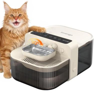 Imagem de Fonte de água para gatos Invengo 3,5 L em aço inoxidável sem fio