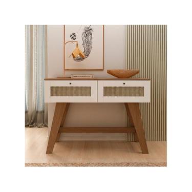Imagem de Aparador Com 2 Gavetas Artely Trama Cor Cinamomo com Off White, Cinamo