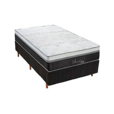 Imagem de Conjunto Box Solteiro: Colchão Molas Polar Ensacadas Serenatta + Base 