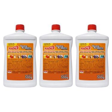 Imagem de Kit 3 Goma arábica profissional Radex 500g para papéis