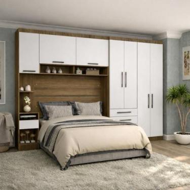 Imagem de Guarda Roupa Dormitório Modulado Casal 1,38 m Paris Luciane M14 Cor:Br