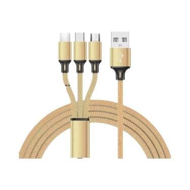 Imagem de Cabo USB 3 Em 1 De Carregamento Rápido, Micro USB Tipo C, Cabo Carrega