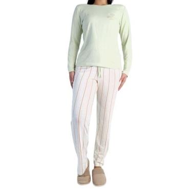 Imagem de Pijama feminino longo viscose caminho dos sonhos 1102, Verde, G