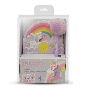 Imagem de Kit Bloco de Anotação Unicórnio Pompom Ff6030 - Fofy