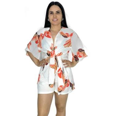 Imagem de Saída de praia conjunto Kimono camisão + Shorts - Tropicana Modas, Úni