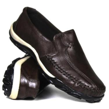 Imagem de Mocassim Casual Confort Masculino Latego Couro - Onda Surf, Café, 41