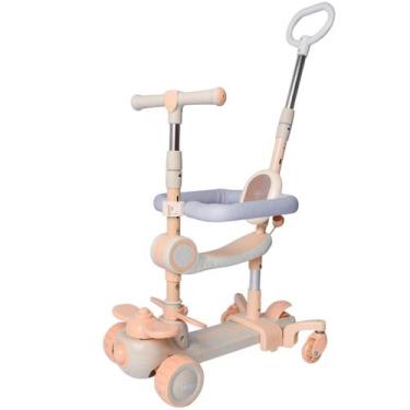Imagem de Patinete Infantil 3 Rodas LED Guidão Ajustável - House Organizer, Cinz