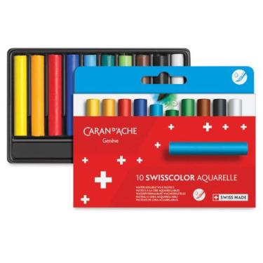 Imagem de Giz Pastel Oleoso Aquarelável Caran D'ache Swisscolor C/10