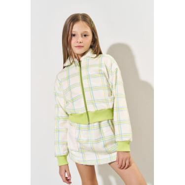Imagem de Jaqueta Infantil Menina Xadrez Verde CTV - Catavento, Verde, 3