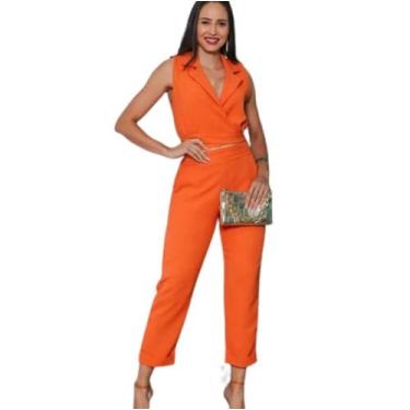 Imagem de Conjunto Linho Blusa e Calça Feminino Verde, Crú, Laranja Pink , Fucsa
