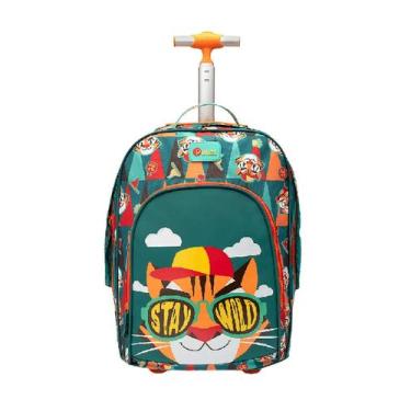 Imagem de Mochila Grande com Rodinha Puket Menino Tigre Verde