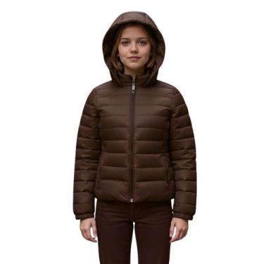 Imagem de Jaqueta Puffer Juvenil Feminina Bobojaco Casaco Capuz Frio Gomos Matel