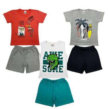 Imagem de Kit 3 Conjuntos de Roupa Infantil Para Bebê Menino - 6 peças - Teddy C