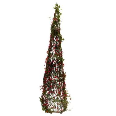 Imagem de Árvore Cone Natalina Rústica com Berries 80CM - Magizi