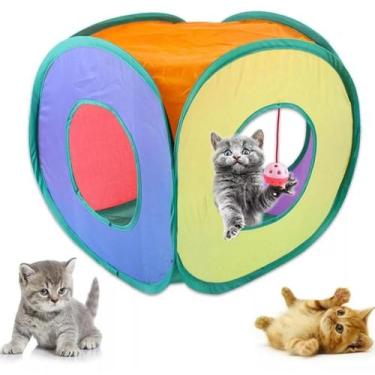 Imagem de Cubo De Gato Rolante Aberto Tunel Interativo Pet Retratil tunel - maga