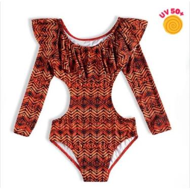 Imagem de Maiô Infantil Manga Longa Proteção Uv50 Moda Praia Top Top - Tip Top, 