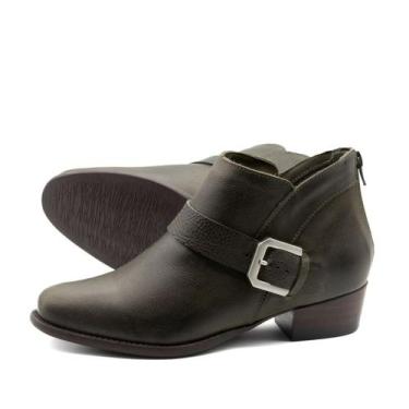 Imagem de Bota Duna Cano Baixo em Couro Senna Army - 4636SA - Andacco, Verde, 37