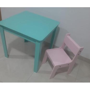 Imagem de Mesa infantil lorena com 01 cadeira @loren.loke - LOREN E LOKE, Verde