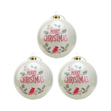 Imagem de Decorações Para Árvore De Natal De 8cm, Conjunto De 3 Peças, Bolas De 