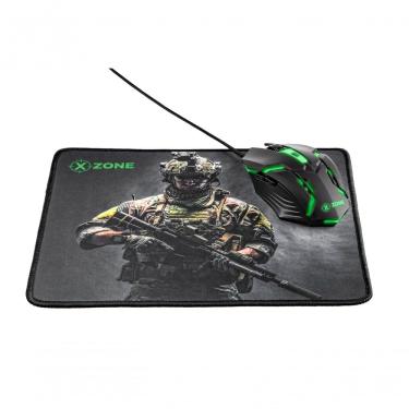 Imagem de Kit Gamer 2 em 1 Mouse e Mousepad Xzone GTC-03 com Iluminação LED RGB e USB Plug & Play Preto