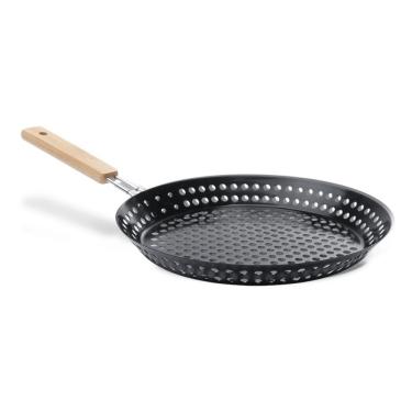 Imagem de Grelha para Carnes e Vegetais 30,5cm com Cabo Dobrável Preto para Churrasco Brinox