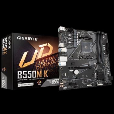 Imagem de Placa Mãe B550M K Am4 4 Ddr4 Até 128gb 4 Sata 2 M.2 Usb 3.2 Hdmi e Displayport Gigabyte