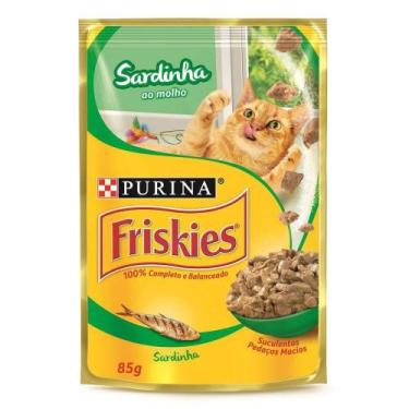 Imagem de Ração Úmida Friskies Sachet Gatos Adultos Sardinha ao Molho - 85g - 1 
